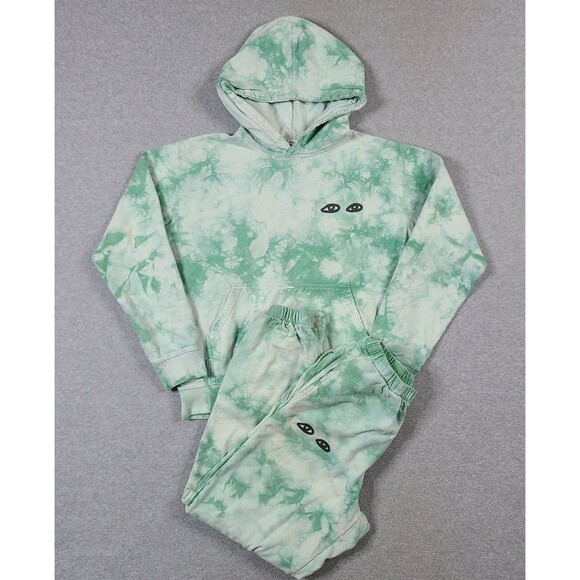 Clare V. Tie Dye Hoodie Sweatpants Eyes Green Size Small Sweat Suit Activewear - Picture 1 of 16
